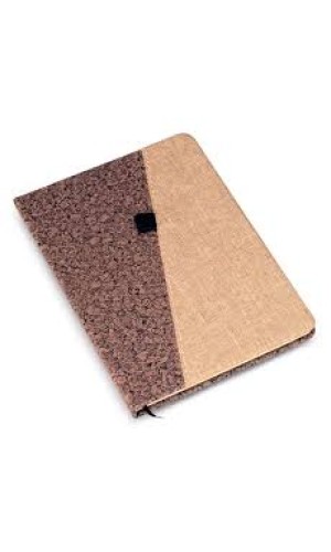  BROWN PU WITH LINEN A5 NOTEBOOK 